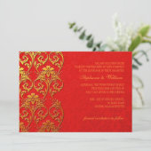Invitation Carton d'invitation de mariage Tourbillon Rouge et (Debout devant)