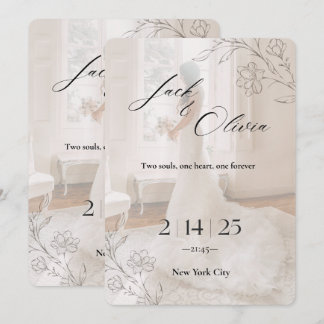 Invitation Carton d'invitation de mariage unique