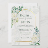 Invitation Carton d'invitation de mariage vert et élégant (Devant)