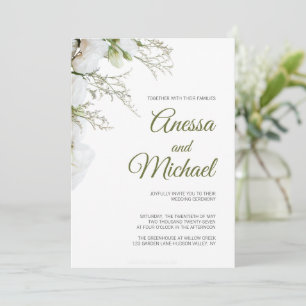 Invitation Carton d'invitation de mariage Vert Sauge