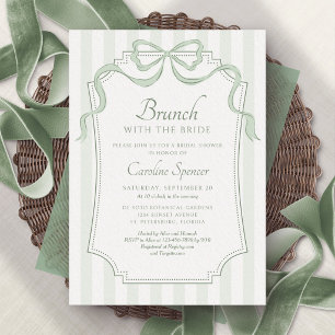 Invitation Carton d'invitation de mariage vert sauge pour bru