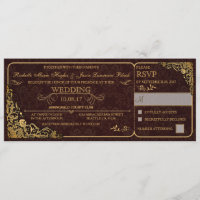 Carton d'invitation de mariage victorien avec RSVP