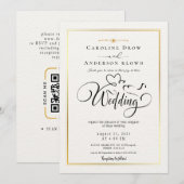 Invitation Carton d'invitation de mariage vidéo avec code QR (Devant / Derrière)