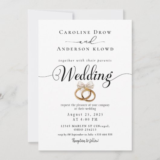 Invitation Carton d'invitation de mariage vidéo avec code QR (Devant)