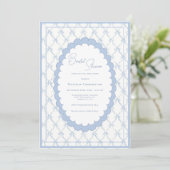 Invitation Carton d'invitation de mariage vintage à rubans bl (Debout devant)