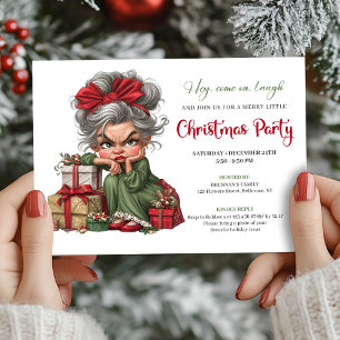 Invitation Carton d'invitation de Noël de grand-mère excentri
