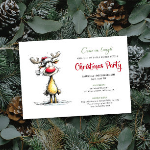 Invitation Carton d'invitation de Noël éditable Reindeer Fant