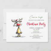 Invitation Carton d'invitation de Noël éditable Reindeer Fant (Devant)