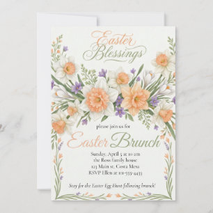 Invitation Carton d'invitation de Pâques floral vintage botan