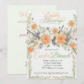 Invitation Carton d'invitation de Pâques floral vintage botan (Devant / Derrière)