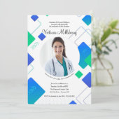 Invitation Carton d'invitation de photo de diplômé branché (Debout devant)