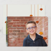 Invitation Carton d'invitation de photo de feuilles d'automne (Devant / Derrière)