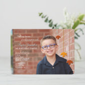 Invitation Carton d'invitation de photo de feuilles d'automne (Debout devant)