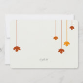 Invitation Carton d'invitation de photo de feuilles d'automne (Dos)