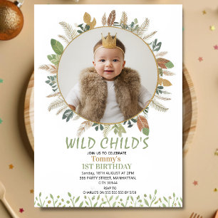 Invitation Carton d'invitation de photos pour le 1er annivers
