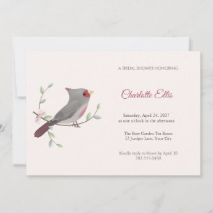 Invitation Carton d'invitation de Pyrrhuloxia pour enterremen