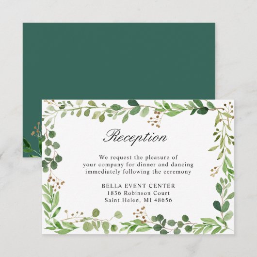 Invitation Carton d'invitation de réception de mariage à la v (Devant / Derrière)