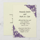 Invitation Carton d'invitation de réception de mariage après (Devant / Derrière)