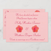 Invitation Carton d'invitation de réception de mariage au Tro (Devant / Derrière)