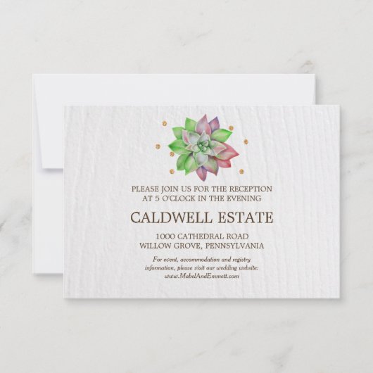 Invitation Carton d'invitation de réception de mariage aux su (Devant)