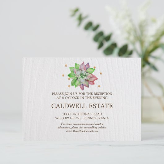 Invitation Carton d'invitation de réception de mariage aux su (Debout devant)