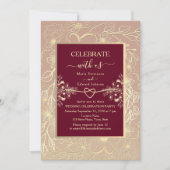 Invitation Carton d'invitation de réception de mariage bordea (Devant)