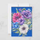 Invitation Carton d'invitation de réception de mariage floral (Dos)