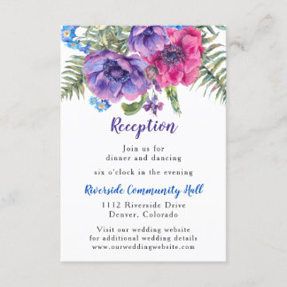 Invitation Carton d'invitation de réception de mariage floral