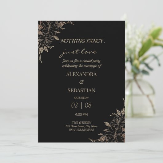 Invitation Carton d'invitation de réception de mariage Lignes (Debout devant)