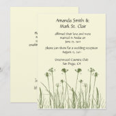 Invitation Carton d'invitation de réception de mariage vert e (Devant / Derrière)