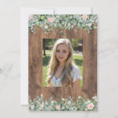 Invitation Carton d'invitation de remise de diplômes Rose Pou (Dos)