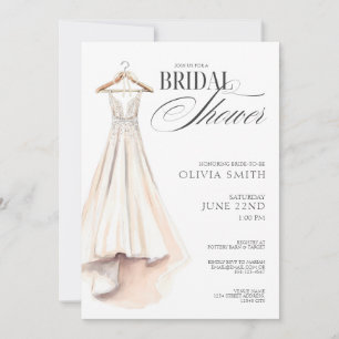Invitation Carton d'invitation de robe de mariée pour la fête