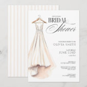 Invitation Carton d'invitation de robe de mariée pour la fête (Devant / Derrière)