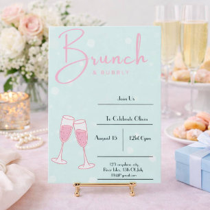 Invitation carton d'invitation de shower de mariage rose et b