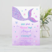 Invitation Carton d'invitation de sirène modifiable (Debout devant)