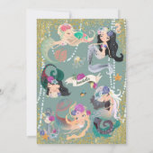Invitation Carton d'invitation de sirène modifiable (Dos)