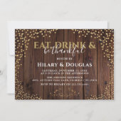 Invitation Carton d'invitation de Thanksgiving à paillettes d (Devant)