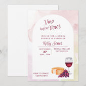 Invitation Carton d'invitation de Vino before Vows pour la so (Devant / Derrière)