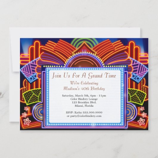 Invitation Carton d'invitation d'événement 7" x 5" A Night Ou (Devant)