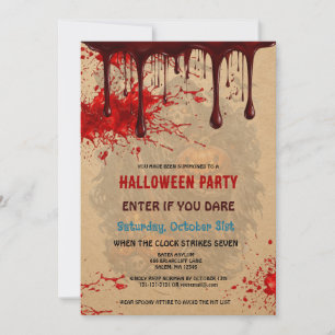 Invitation Carton d'invitation d'Halloween de papier vintage