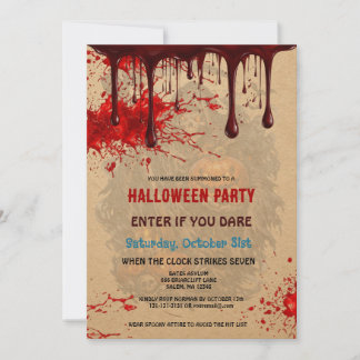 Invitation Carton d'invitation d'Halloween de papier vintage