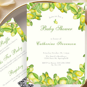 Invitation Carton d'invitation double face jaune citron pour 
