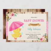 Invitation Carton d'invitation douche parapluie canard (Devant / Derrière)
