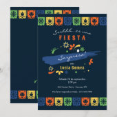 Invitation Carton d'invitation Drapeaux de Fête Mexicaine (Devant / Derrière)