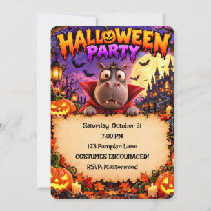 Invitation Carton d'invitation drôle d'Halloween pour une fêt