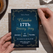 Invitation Carton d'invitation élégant 17ème anniversaire en 