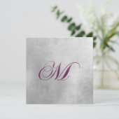 Invitation Carton d'invitation élégant avec monogramme (Debout devant)