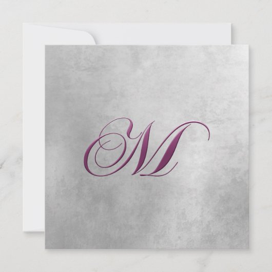 Invitation Carton d'invitation élégant avec monogramme (Devant)