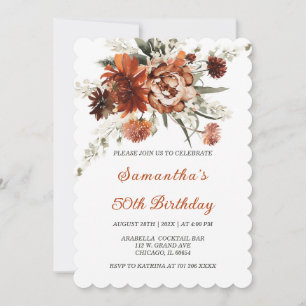 Invitation Carton d'invitation élégant avec motif floral pour