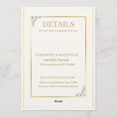 Invitation Carton d'invitation élégant beige floral pour mari (Dos)